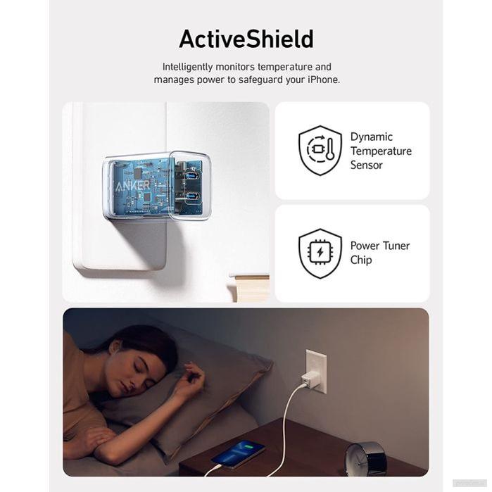 Anker 521 40W 2x USB-C stenski polnilec-PRIROCEN.SI