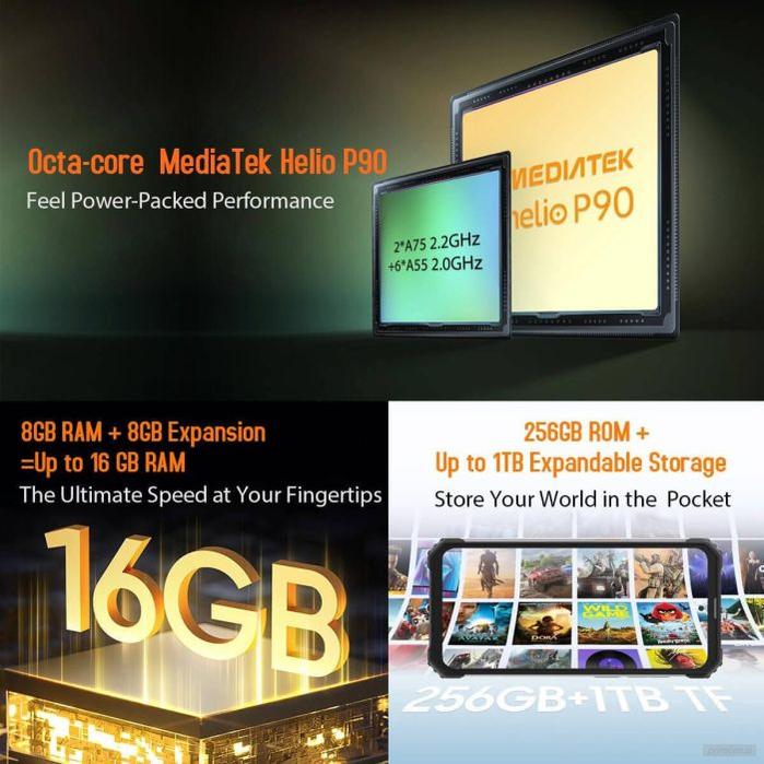 Blackview pametni robustni telefon BV8900 8GB+256GB z vgrajeno termalno kamero, črn-PRIROCEN.SI