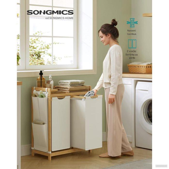 SONGMICS košara za perilo črna 2/1 100L-PRIROCEN.SI