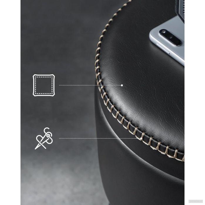 VASAGLE EKHO okrogli shranjevalni tabure z oblazinjenim sediščem-PRIROCEN.SI