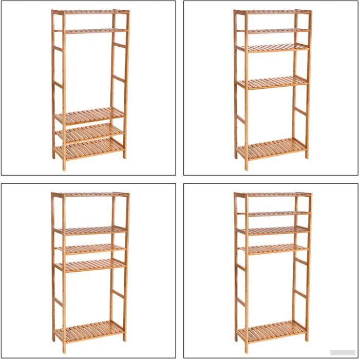 SONGMICS Bamboo naravni regal 60 x 26 x 130 cm, BCB35Y-PRIROCEN.SI