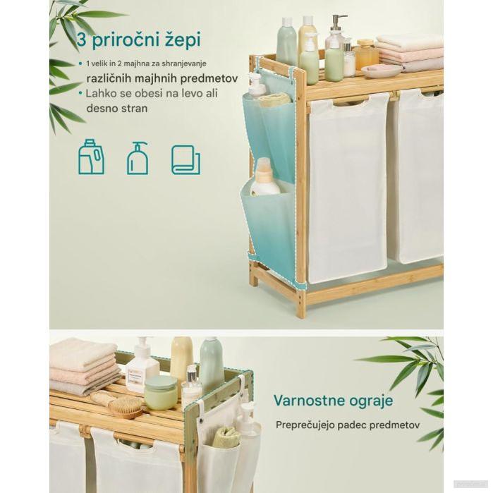 SONGMICS košara za perilo črna 2/1 100L-PRIROCEN.SI