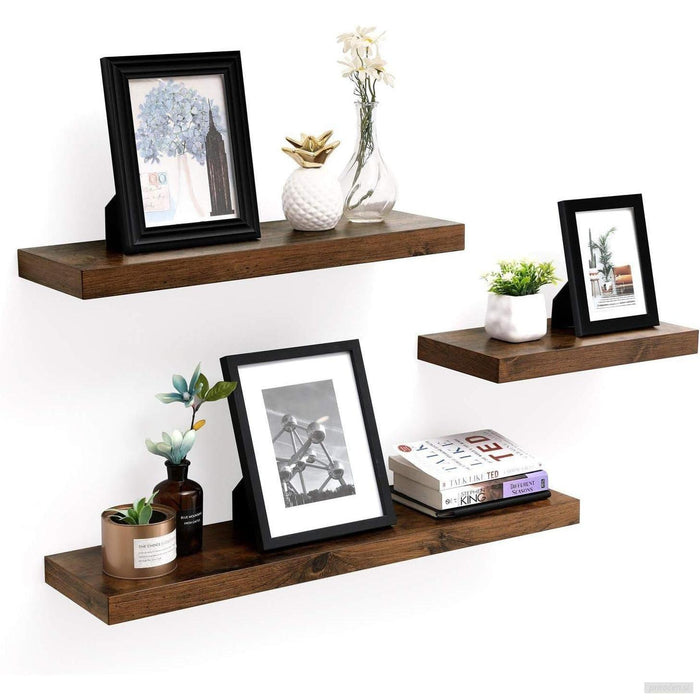 VASAGLE Industrijsko oblikovane police 2x, rustikalno rjava 20x80x3,8cm-PRIROCEN.SI