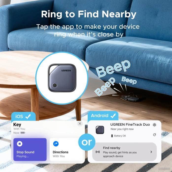 UGREEN Finder Pro bluetooth sledilnik za iOS in Android, 4kos-PRIROCEN.SI