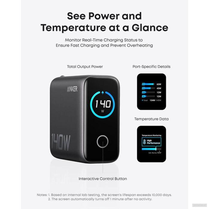 Anker 140W polnilec za prenosni računalnik, temno siv-PRIROCEN.SI