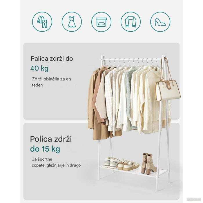 SONGMICS Obešalnik za oblačila, bela barva-PRIROCEN.SI