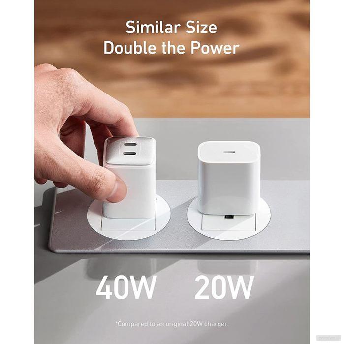Anker 521 40W 2x USB-C stenski polnilec-PRIROCEN.SI