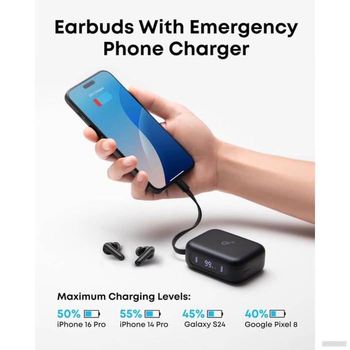 Anker Soundcore brezžične slušalke P41i Standard s prenosnim polnilnikom za telefon (brez Lightning adapterja), črne-PRIROCEN.SI