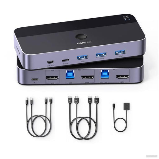 Ugreen USB 3.0 KVM stikalo za 1 monitor in 2 računalnika-PRIROCEN.SI