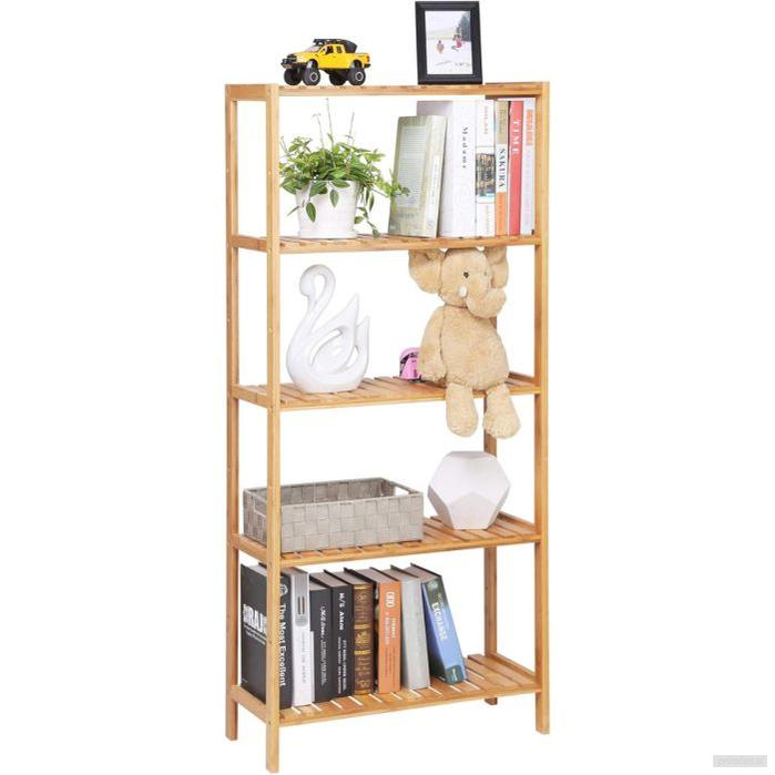 SONGMICS Bamboo naravni regal 60 x 26 x 130 cm, BCB35Y-PRIROCEN.SI