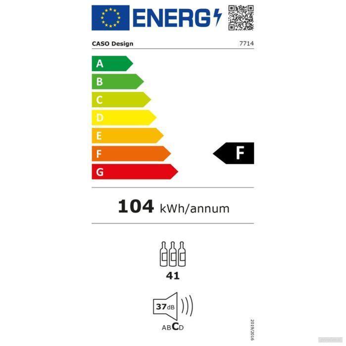 CASO WineDeluxe WD 41 črna vgradna vinska vitrina 120W-PRIROCEN.SI