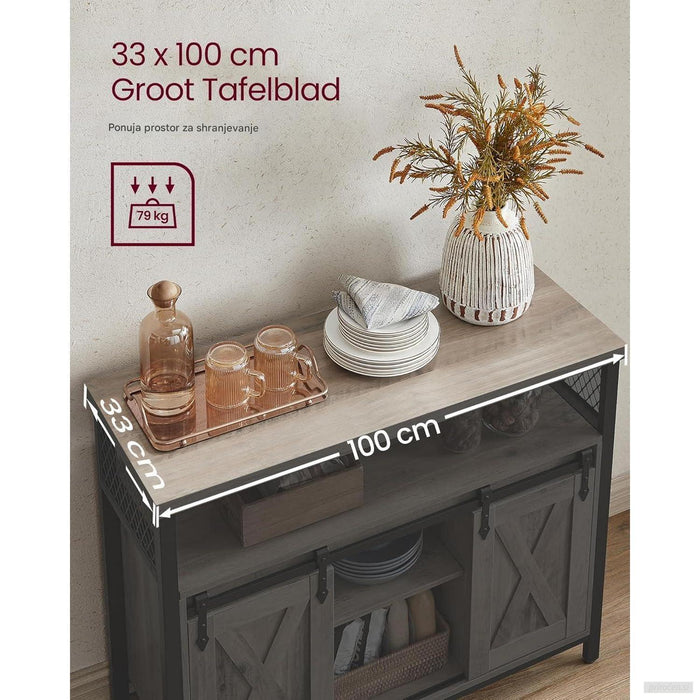 VASAGLE kuhinjski regal s predali, 100 x 33 x 80 cm-PRIROCEN.SI