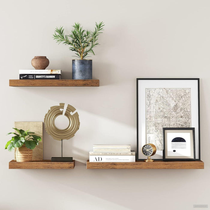 VASAGLE industrijsko oblikovana plavajoča polica, rustikalno rjava 20x60x3,8-PRIROCEN.SI