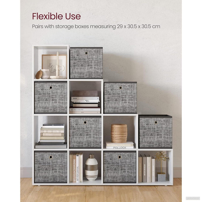 VASAGLE omara ali regal s 10 odprtimi predali, bela-PRIROCEN.SI