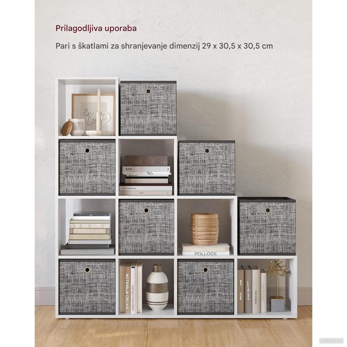 VASAGLE omara ali regal s 10 odprtimi predali, bela-PRIROCEN.SI