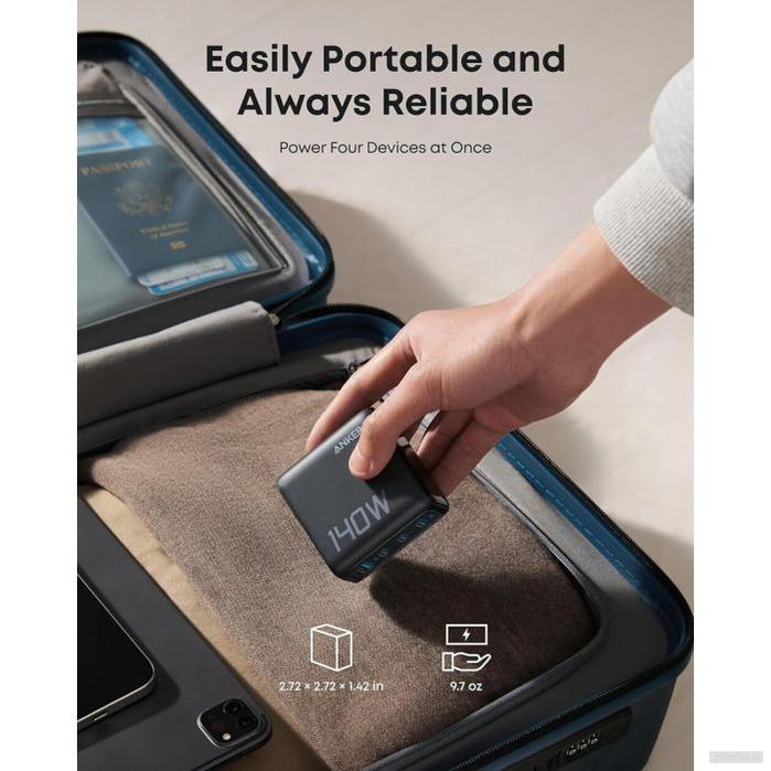 Anker 140W polnilec za prenosni računalnik, temno siv-PRIROCEN.SI