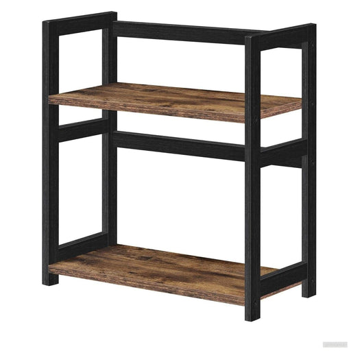 SONGMICS 2-nadstropno shranjevalno stojalo, rustikalno rjava-PRIROCEN.SI