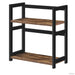 SONGMICS 2-nadstropno shranjevalno stojalo, rustikalno rjava-PRIROCEN.SI
