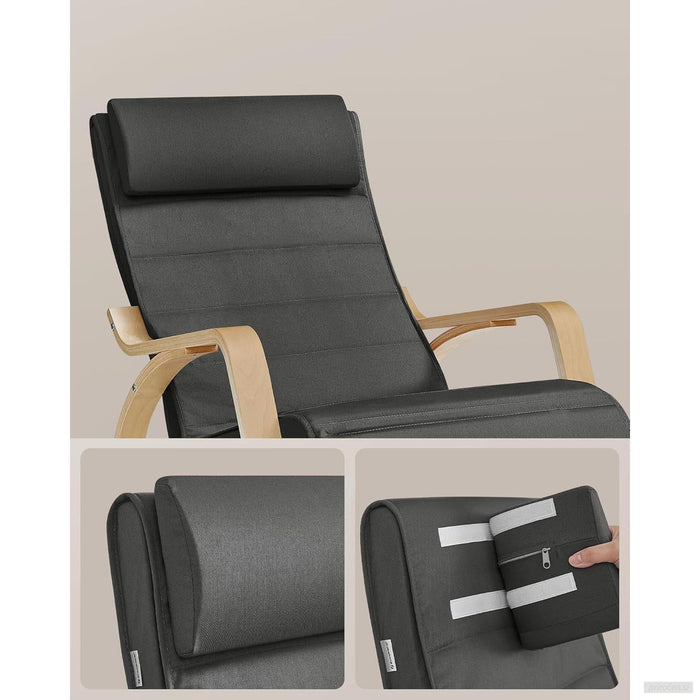 SONGMICS gugalni stol iz brezovega lesa svetlo siva natur-PRIROCEN.SI