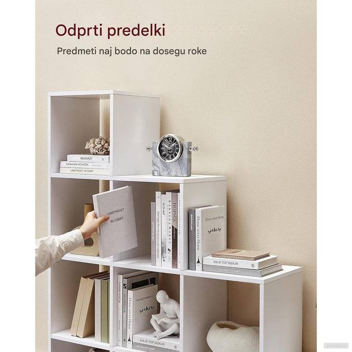 VASAGLE omara ali regal s 10 odprtimi predali, bela-PRIROCEN.SI