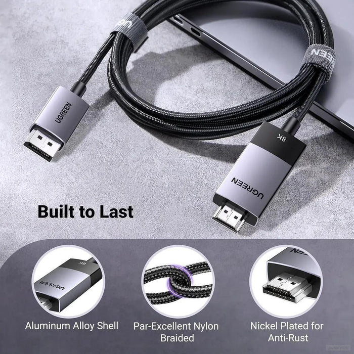 Ugreen kabel DisplayPort v HDMI 8K@60Hz - 1M-PRIROCEN.SI