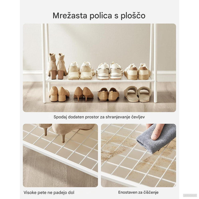 SONGMICS Obešalnik za oblačila, bela barva-PRIROCEN.SI