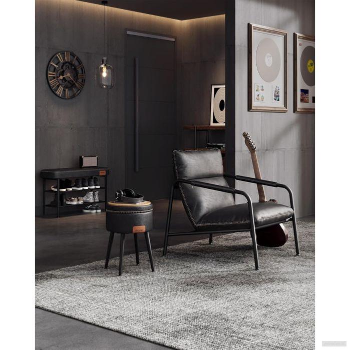 VASAGLE EKHO okrogli shranjevalni tabure z oblazinjenim sediščem-PRIROCEN.SI