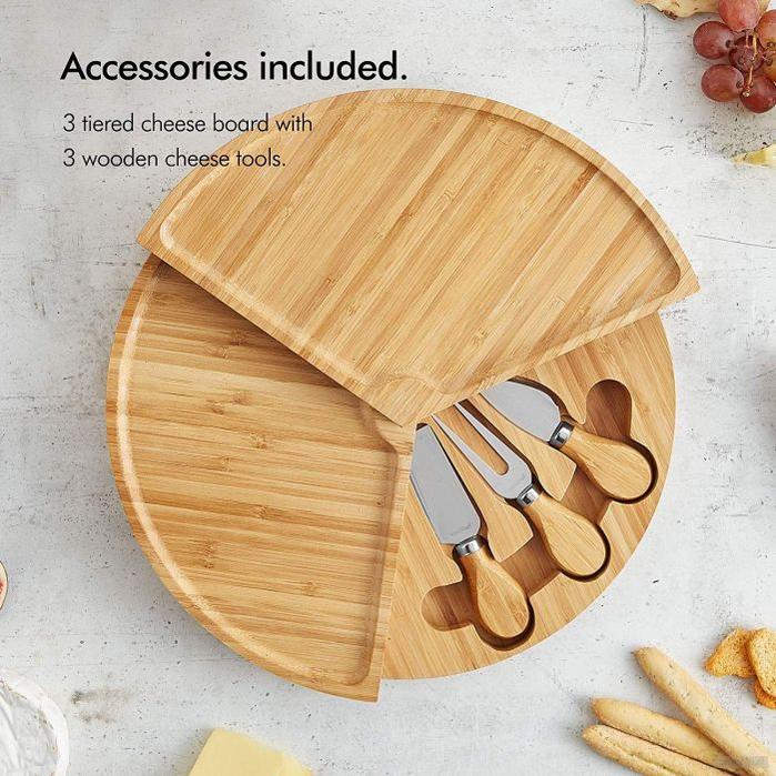 VonShef večnivojska deska s priborom iz bambusa-PRIROCEN.SI