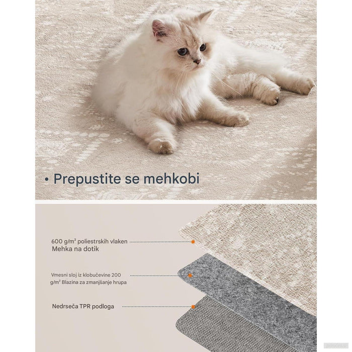 SONGMICS HOME Nedrseča preproga v barvi kapučina-PRIROCEN.SI