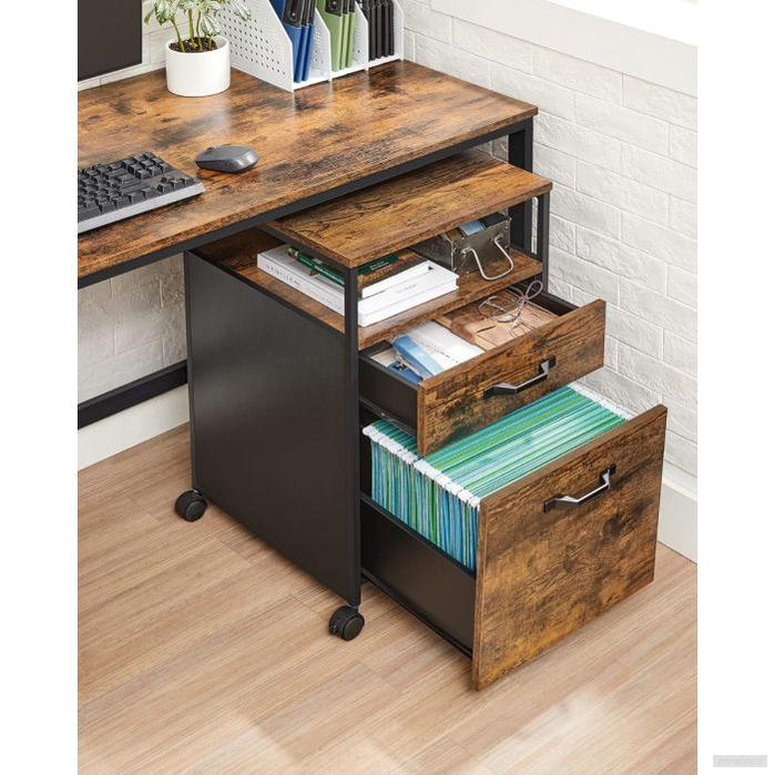 VASAGLE premični predalnik z industrijskim videzom-PRIROCEN.SI