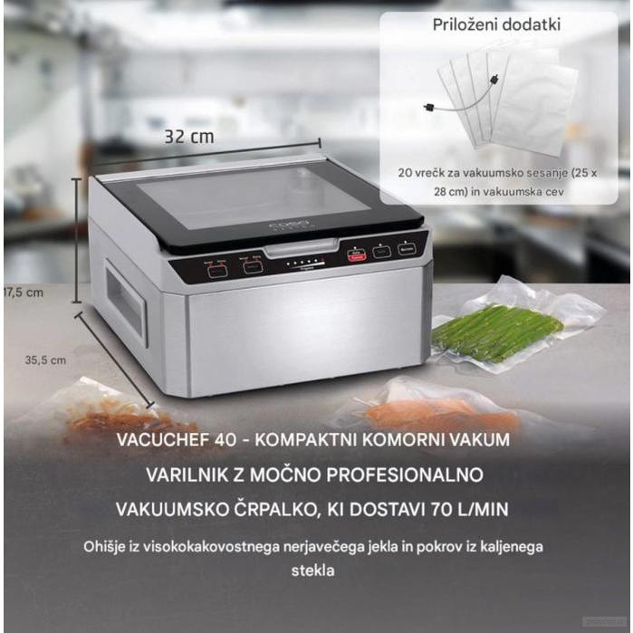 CASO VacuChef 40 Vakumirna komora 280W-PRIROCEN.SI