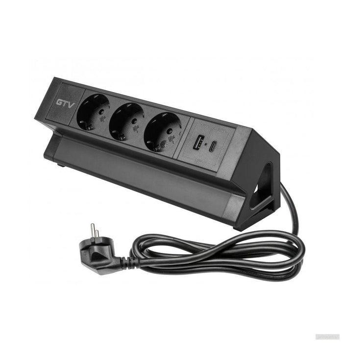 GTV pisarniška vtičnica BASCO 3x 230V, USB A+C-PRIROCEN.SI