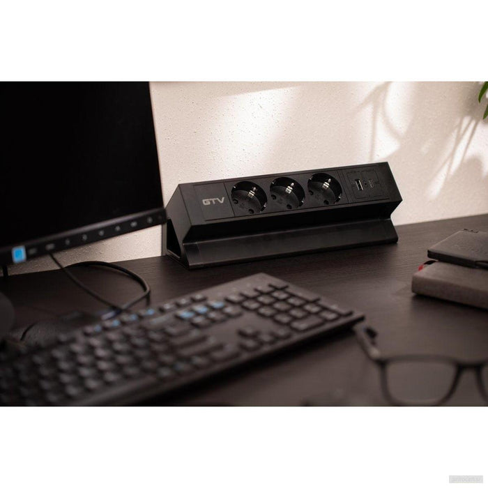 GTV pisarniška vtičnica BASCO 3x 230V, USB A+C-PRIROCEN.SI