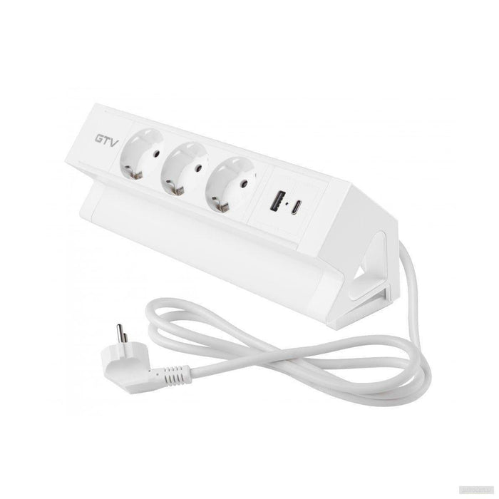 GTV pisarniška vtičnica BASCO 3x 230V, USB A+C-PRIROCEN.SI