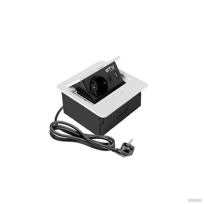 GTV vgradna vtičnica AVARO 1x230V + 2xUSB (A+C)-PRIROCEN.SI