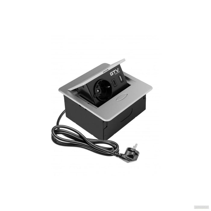 GTV vgradna vtičnica AVARO 1x230V + 2xUSB (A+C)-PRIROCEN.SI