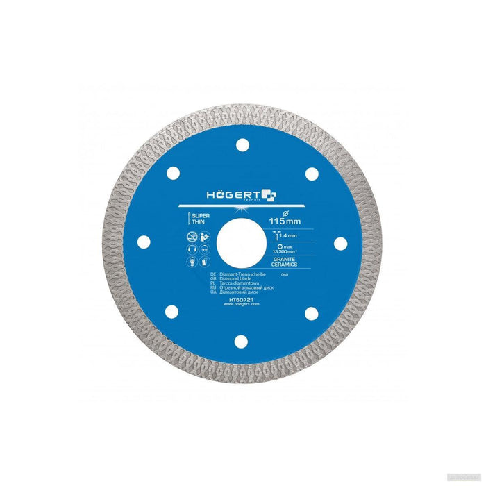 HOEGERT Diamantna rezalna plošča za keramiko Ø115 mm, HT6D721-PRIROCEN.SI