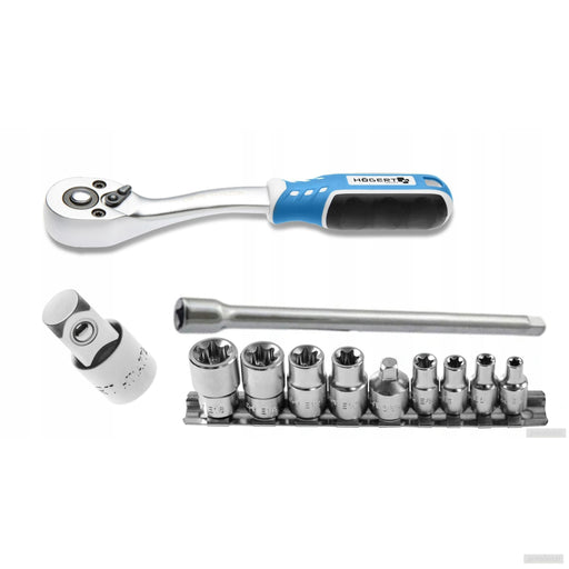 Hoegert set vijačnih nastavkov z ragljo 3/8", 22-delni, HT7G127-PRIROCEN.SI