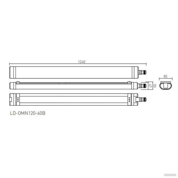GTV industrijska LED svetilka OMNIA BIS 60W 6000lm 4000K IP65 120cm LD-OMN120-60B-PRIROCEN.SI