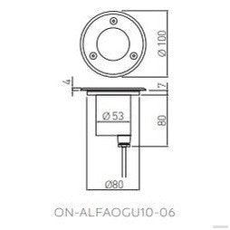 GTV talna svetilka ALFA-O MINI 1x GU10 230V IP67 ON-ALFAOGU10-06-MINI-PRIROCEN.SI