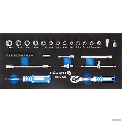 Hoegert set vijačnih nastavkov z ragljo 1/4", 34-delni, HT7G126-PRIROCEN.SI