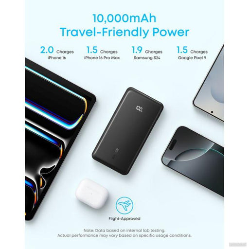 Anker Zolo Powerbank 10000 mAh, 22,5W z vgrajenim USB-C kablom, bel-PRIROCEN.SI