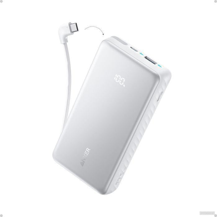 Anker Zolo Powerbank 20000 mAh, 22,5W z vgrajenim USB-C kablom, bel-PRIROCEN.SI