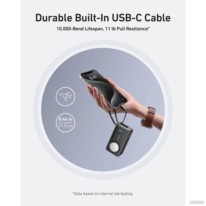 Anker MagOn Powerbank 10000 mAh, 35W z vgrajenim kablom in brezžičnim polnjenjem Apple Watch-PRIROCEN.SI