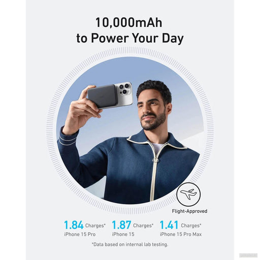 Anker MagGo 10K Slim brezžični powerbank, črn-PRIROCEN.SI