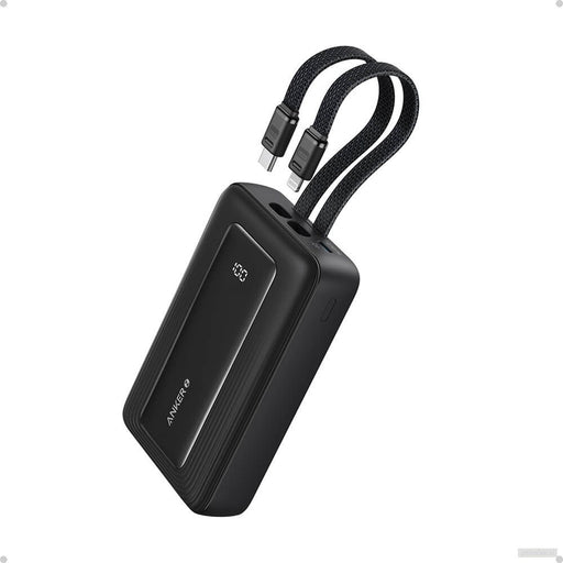 Anker Zolo Powerbank 20000 mAh, 30W z vgrajenima kabloma USB-C + Lightning, črn-PRIROCEN.SI