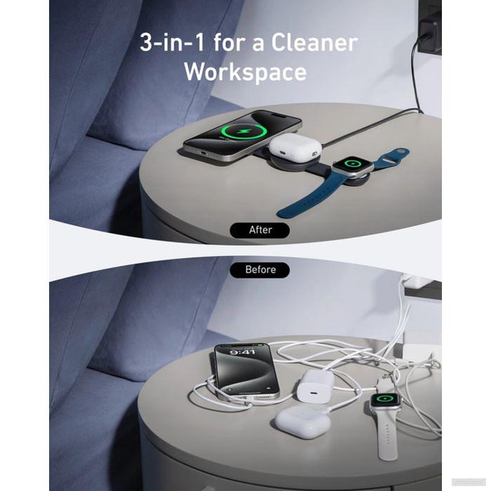 Anker MagGo brezžična zložljiva polnilna podloga 3v1, črna-PRIROCEN.SI