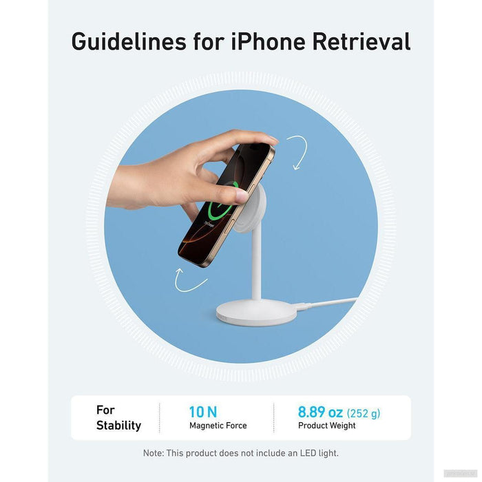 Anker MagGo brezžično polnilno stojalo, belo-PRIROCEN.SI