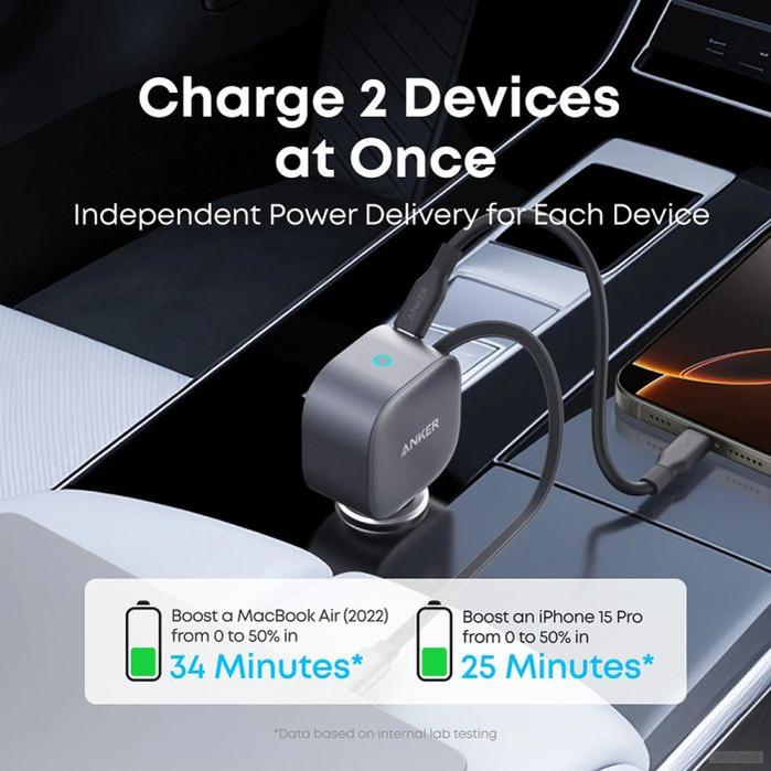 Anker Nano avtopolnilec 75W z vgrajenim kablom-PRIROCEN.SI