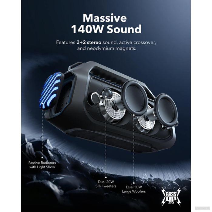 Anker Soundcore BOOM 2 Plus prenosni Bluetooth zvočnik, črn-PRIROCEN.SI